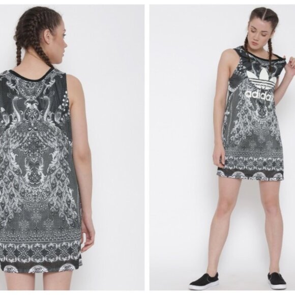 ADIDAS ORIGINALS Pavao Printed Tank Dress - Black - Size XS - Picture 12 of 13